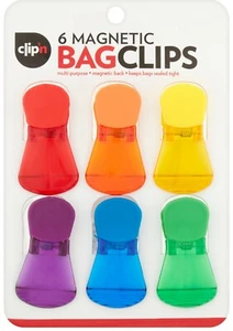 6er Set praktische magnetische Lebensmittel Küche TASCHENCLIPS in verschiedenen Farben NEU! - Bild 1 von 1