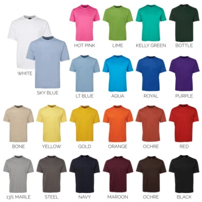Plain Blank Tee 100% Cotton T-SHIRT | Mens Womens Kids | Sizes 00 - 11XL - image 1 of 2