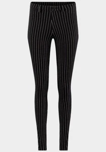 Ladies Striped Jeggings Trousers Ex Chainstore Black With White Green Stripe - Picture 1 of 6