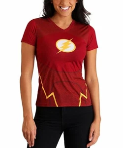The Flash - DC Comics - Logo V-Neck Tee - Maroon - Women & Juniors - Large - Picture 1 of 1