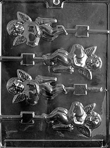 SÜSSER AMOR MIT HERZ LOLLY Form Schokolade Süßigkeiten Valentinstag Engel Cherub V43 - Bild 1 von 1