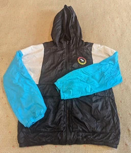 Abercrombie Kids Light Jacket Windbreaker Boys 9/10 Nylon Lined Zip Block Print - Picture 1 of 11
