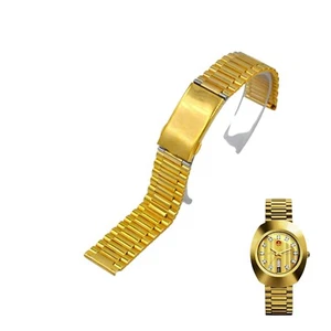 18mm Stainless Steel Gold Color Watch Bracelet For Rado Diastar R12413493 - Picture 1 of 7