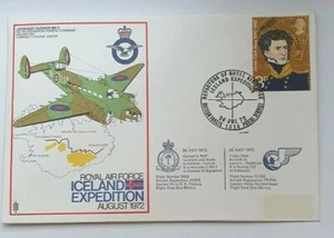 1972 Primer Día Cubierta RAF Islandia Expedición August Lockheed Hudson MK 3 - Imagen 1 de 2