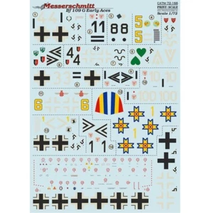 Stampa scala 72-166 decalcomania per aereo 1:72 Messerschmitt Bf 109 G primi assi 1 - Foto 1 di 24