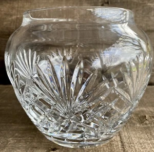 Vintage Lead Crystal ROSE BOWL Hand Cut Pineapple/Star Design Poland 6"x 7" EUC - Picture 1 of 9