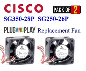 2 ventiladores de repuesto plug-and-play *silenciosos* para Cisco SG350-28P SG250-26P - Imagen 1 de 8