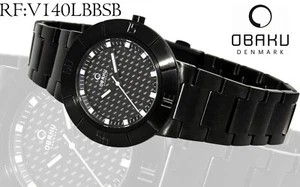 Damenuhr OBAKU Denmark V140LBBSB Edelstahl Schwarz plattiert Designeruhr - Picture 1 of 7
