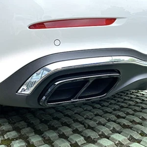 Schwarze Auspuffblenden aus ABS bruchfest für Mercedes S206 W206 AB_42 - Bild 1 von 4