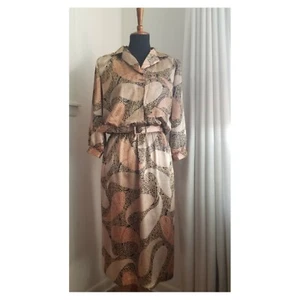 Vintage 1980's Metallic Paisley Dress - Picture 1 of 5