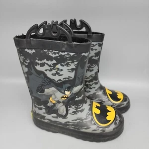 DC Comics Batman Child's 11/12 Black Rain Boots Rubber Boots Western Chief - Picture 1 of 9