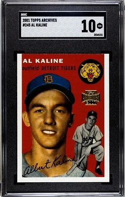 2001 Topps Archives #245 Al Kaline  Rookie Reprint SGC 10 GEM MINT - Image 1 of 2