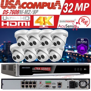 Hikvision 32MP 8CH POE Security IP Camera System NVR 8K W Turret Built In Audio - Bild 1 von 17