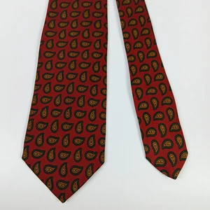 Corbata de hombre Regent vintage diseño cachemir rojo toda seda hecha en Inglaterra - Imagen 1 de 8