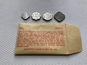INDIA Coin Set of (4) Paise 1, 2, 3, 5 Uncirculated Aluminum/Copper-Nickel 66-67 - Picture 1 of 2
