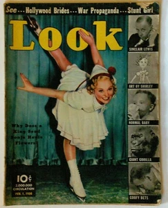 LOOK MAGAZINE Feb 1 1938 Sonja Henie Temple Earhart Sinclair Lewis World War I - Picture 1 of 1