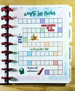 Inserto de tablero de dieta rastreador de pérdida de peso para usar con planificador clásico HAPPY ~ - Imagen 1 de 3