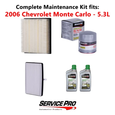 2006 Chevrolet Monte Carlo 5.3L Complete Air, Oil & Cabin Filter Kit (5W-30) — 第 1/4 张图片
