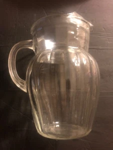 Vintage Anchor Hocking großer Krug, Säulenoptik, Depressionsglas - Bild 1 von 5