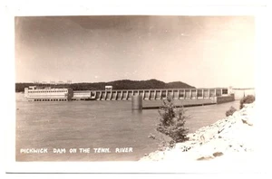 Presa Pickwick RPPC en el río Tennessee, Counce, Tennessee - Imagen 1 de 2