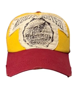 TNC The New Gorra Sombrero Malla Ajustable Espalda Envejecida De Colección Rojo Amarillo - Imagen 1 de 9