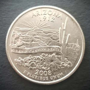 2008 D Arizona ~ US State Quarter ~ 25 ¢ KM# 423 - articolo esatto mostrato - Foto 1 di 2