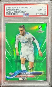 2017 Topps Chrome UCL Gareth Bale Green Refractor /99 Card #75 PSA 10 Gem Mint - Picture 1 of 1
