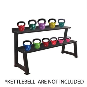Powder Coated 2 Tiers Kettlebell Storage Weight Rack Gym Fitness - Picture 1 of 7