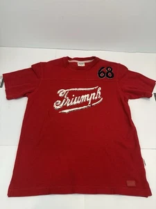 Triumph Motorcycles SIXTY 8 68 Retro Mens Short Sleeve Jersey Red Size Medium - Picture 1 of 12