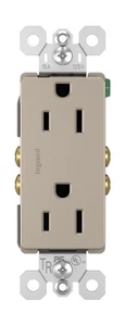 Legrand radiante 885TRNICC12 15 amperios resistente a manipulaciones decorador salida dúplex, lateral - Imagen 1 de 6