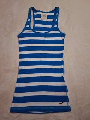 Camiseta sin mangas Y2K Hollister azul y blanca talla mediana niñas jóvenes  Foto 1 de 4