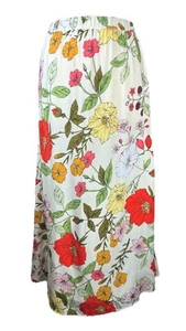 NWT Philosophy (Sz M) Cream Maxi Skirt Floral Garden Pull On Elastic Waist NEW - Picture 1 of 11