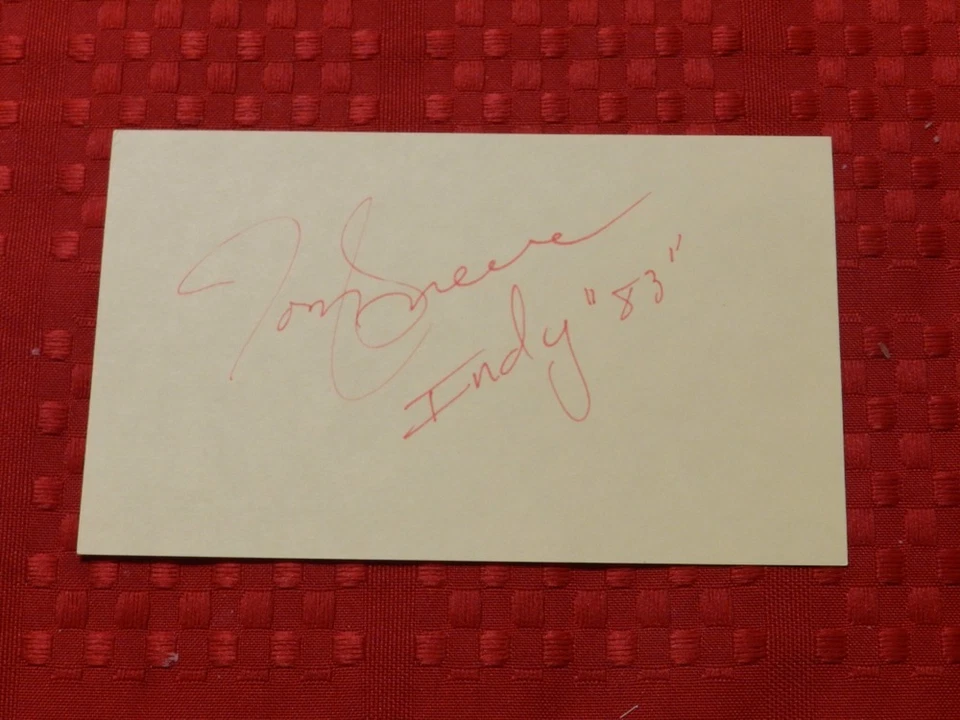 Tom Sneva Autograph Indy 1983 Winner Autographed 3x5 Index Card Free Shipping - Image 1 of 1