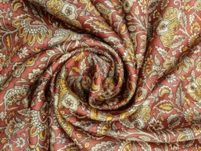 Pure Silk Fabric By The Yard Dress Making Cloth Collage Vintage Material PSF1255 - Image 1 of 4