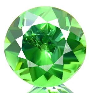 0.38ct NATURAL GREEN COLOR DEMANTOID GARNET BEST SPARKLING PERFECT ROUND GEM! - Picture 1 of 7