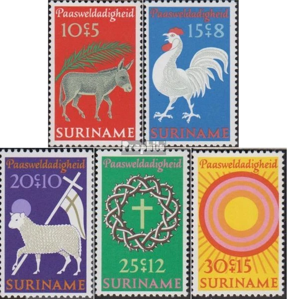 suriname 596-600 (complète edition) neuf avec gomme originale 1971 pâques - Photo 1/1