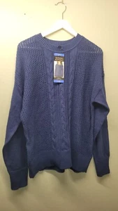 Banana Republic Navy Cable Knit Sweater Large Women's - Picture 1 of 8