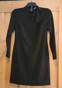 Calvin Klein Etuikleid mit Schleife Größe 8 schwarz Mini Reißverschluss Büro LBD Stretch - Bild 1 von 14