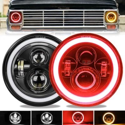Faros LED de 7" ámbar intermitente para camioneta Ford F-100 F-250 F-350 1953-1957 Foto 1 de 4
