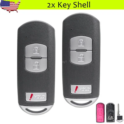 2 para 2014-2018 Mazda 3 2012-2019 CX-5 controle remoto chaveiro estojo 3B WAZSKE13D01 - Imagem 1 de 4