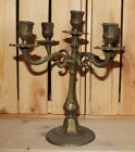 Vintage hand made floral bronze candle holder candelabra