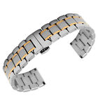 New Metal Watch Bracelet Wristband Stainless Steel Strap Butterfly Buckle D