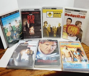 PSP UMD ~ 7 Movie Lot ~ Complete With Cases ~ Dodgeball Snatch Blue Lions Red - Picture 1 of 17