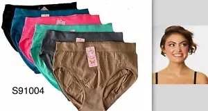 3-6 WOMEN Full BRIEFS Seamless MID RISE PANTIES UNDIES Underwear ONE SIZE 910004 - Picture 1 of 3