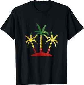 Palm Tree Shirt Reggae Tropical Beach Gift Tee Unisex T-Shirt - Picture 1 of 4