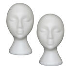 2Pcs Model Heads Wig Display Stand Mannequin Female Head Display