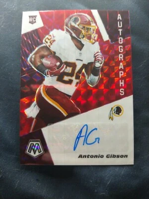 2020 Panini Mosaic Fusion Red Mosaic Prizm Antonio Gibson Auto Rookie Autographs - Image 1 of 4