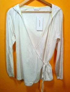 ladies SPEEDO merit white hooded tie wrap top - size 12 - Picture 1 of 5