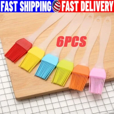 6Pcs Silicone Basting Pastry Barbecue oil Brush for BBQ Basting Kitchen Party US - Image 1 of 4
