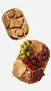Wooden Serving Tray Home Candy Kitchen Party Food Snack Plate Kitchen Supplies - Picture 1 of 2